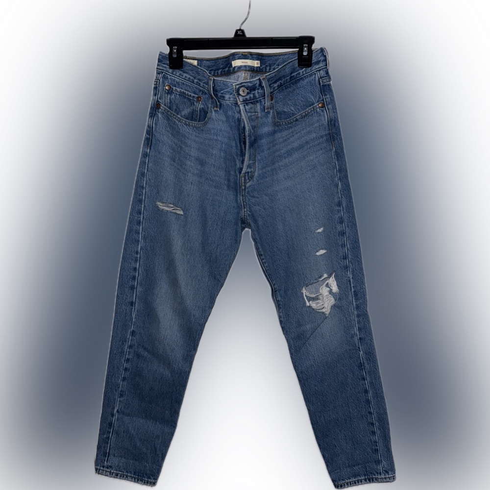 Levi's Blue Relaxed Fit Jeans with Distressed Details